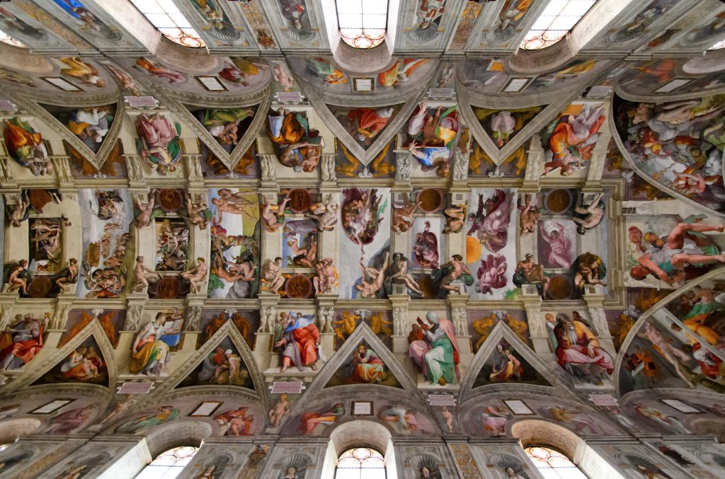 Michelangelo spent four years painting the ceiling of the Sistine Chapel, which many consider his greatest work of art.